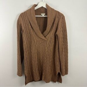 2/$20 J.Jill Pullover Cable Knit Brown Sweater Women's Size XS